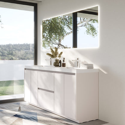 WOODBRIDGE | Freestanding Bathroom Vanity | with Glossy White Resin Composite Top, Integrated Sink