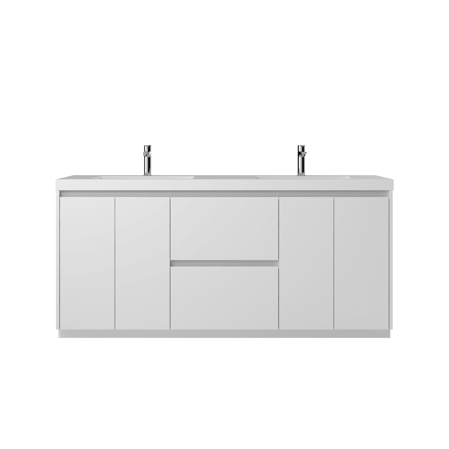 WOODBRIDGE | Freestanding Bathroom Vanity | with Glossy White Resin Composite Top, Integrated Sink