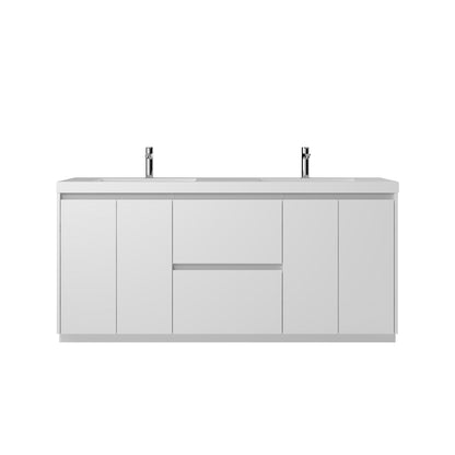 WOODBRIDGE | Freestanding Bathroom Vanity | with Glossy White Resin Composite Top, Integrated Sink