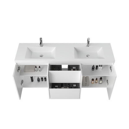 WOODBRIDGE | Freestanding Bathroom Vanity | with Glossy White Resin Composite Top, Integrated Sink