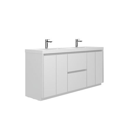 WOODBRIDGE | Freestanding Bathroom Vanity | with Glossy White Resin Composite Top, Integrated Sink