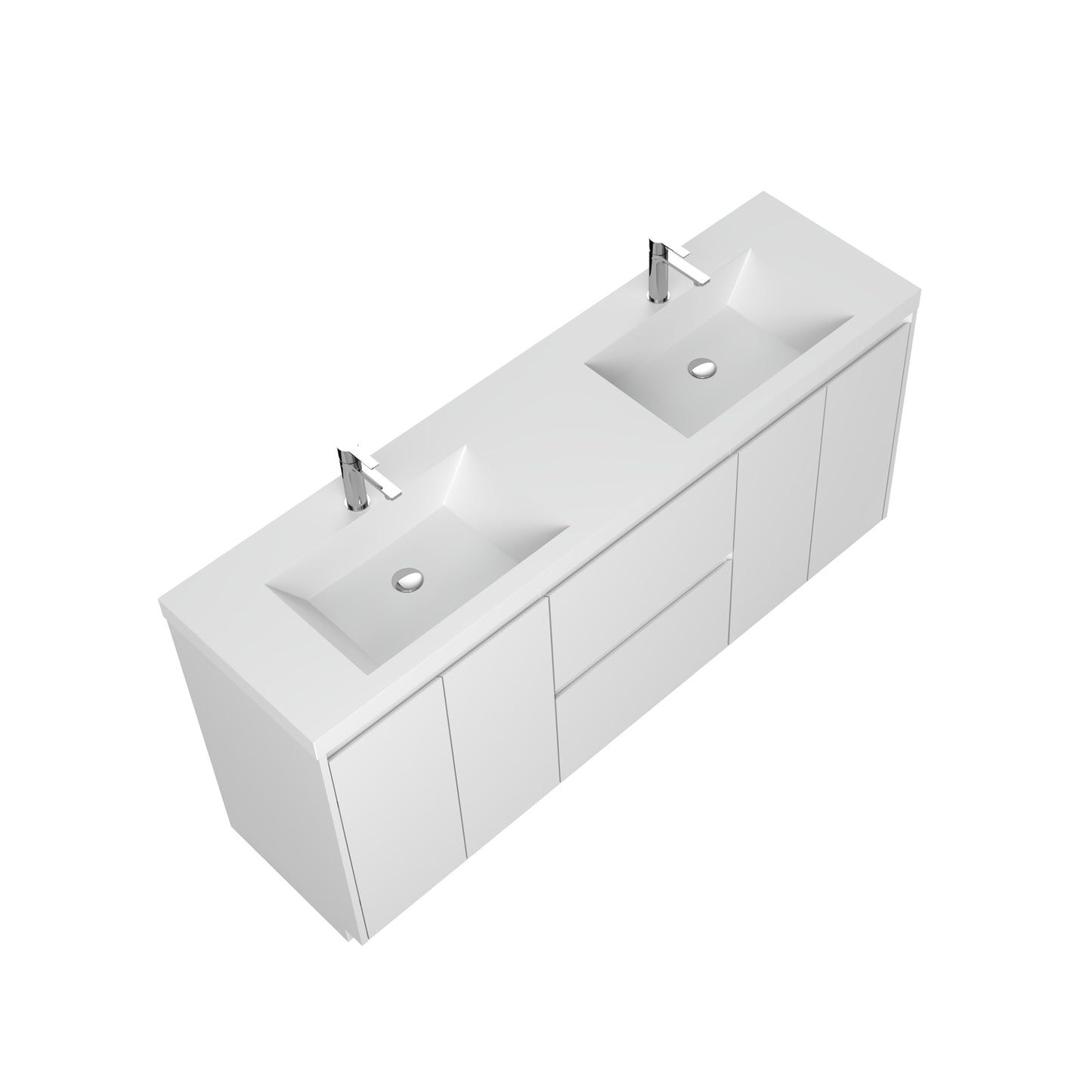 WOODBRIDGE | Freestanding Bathroom Vanity | with Glossy White Resin Composite Top, Integrated Sink