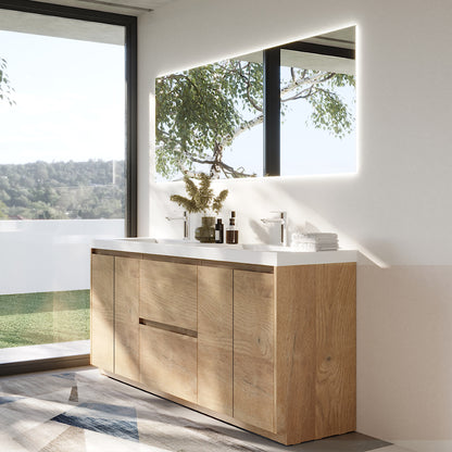 WOODBRIDGE | Freestanding Bathroom Vanity | with Glossy White Resin Composite Top, Integrated Sink