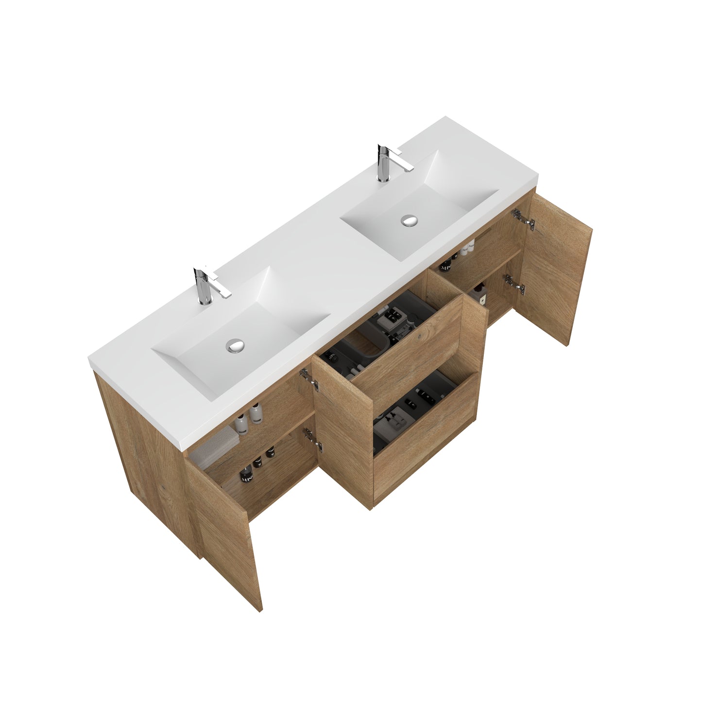 WOODBRIDGE | Freestanding Bathroom Vanity | with Glossy White Resin Composite Top, Integrated Sink