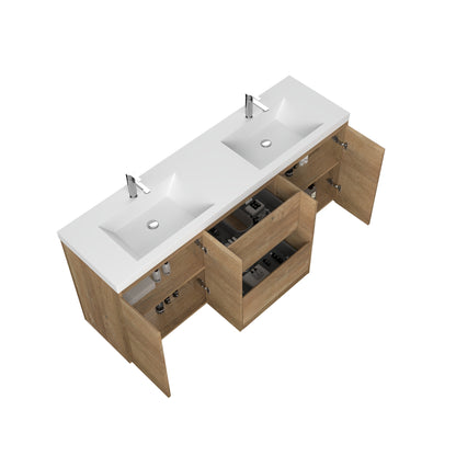 WOODBRIDGE | Freestanding Bathroom Vanity | with Glossy White Resin Composite Top, Integrated Sink