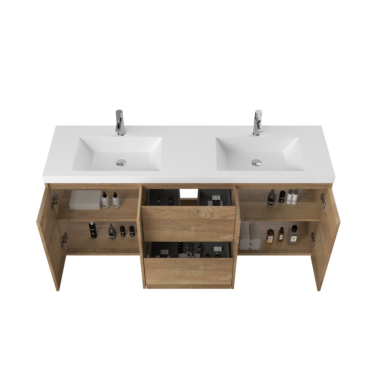 WOODBRIDGE | Freestanding Bathroom Vanity | with Glossy White Resin Composite Top, Integrated Sink