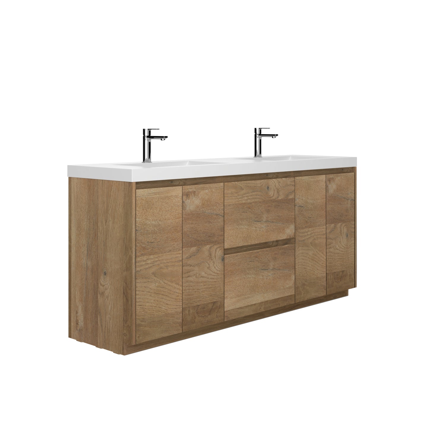 WOODBRIDGE | Freestanding Bathroom Vanity | with Glossy White Resin Composite Top, Integrated Sink