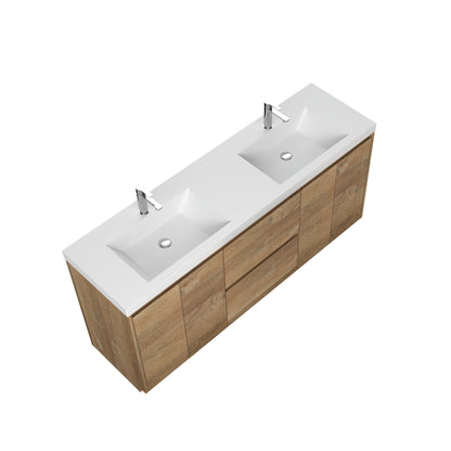 WOODBRIDGE | Freestanding Bathroom Vanity | with Glossy White Resin Composite Top, Integrated Sink