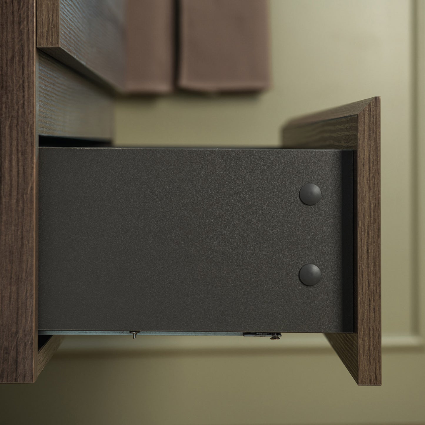 WOODBRIDGE | Wall-Mounted Floating Bathroom Vanity | Glossy White Resin Top | Gray Oak Cabinet