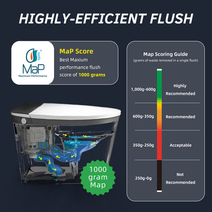 WOODBRIDGE B0930S | Smart Bidet Toilet | with Auto Open/Close, Auto Flush, Heated Seat & Dual Flush