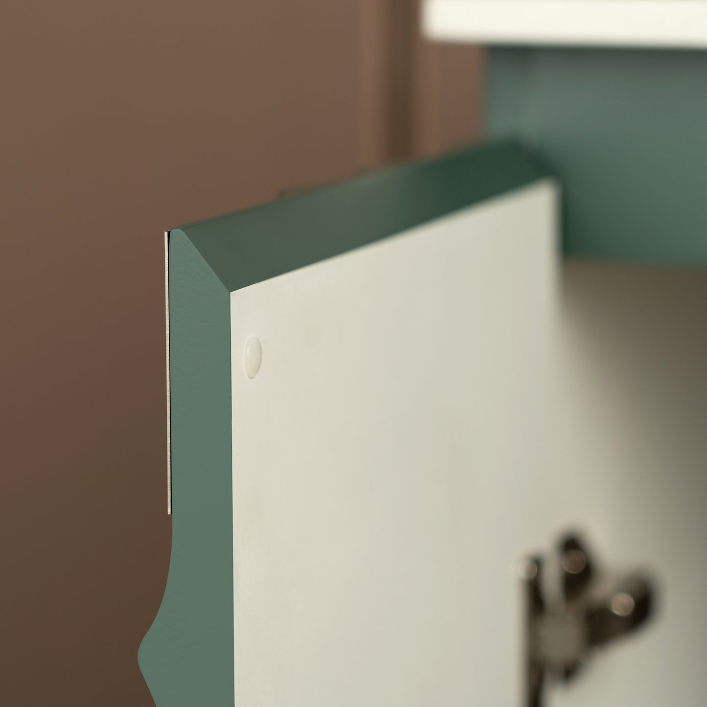 WOODBRIDGE 36" Cairo-GRN-36 | Bathroom Vanity | with White Engineered Stone Top, Ceramic Undermount Sink, Green Finish, 3D Wave Pattern Doors & Thin-Leg Design