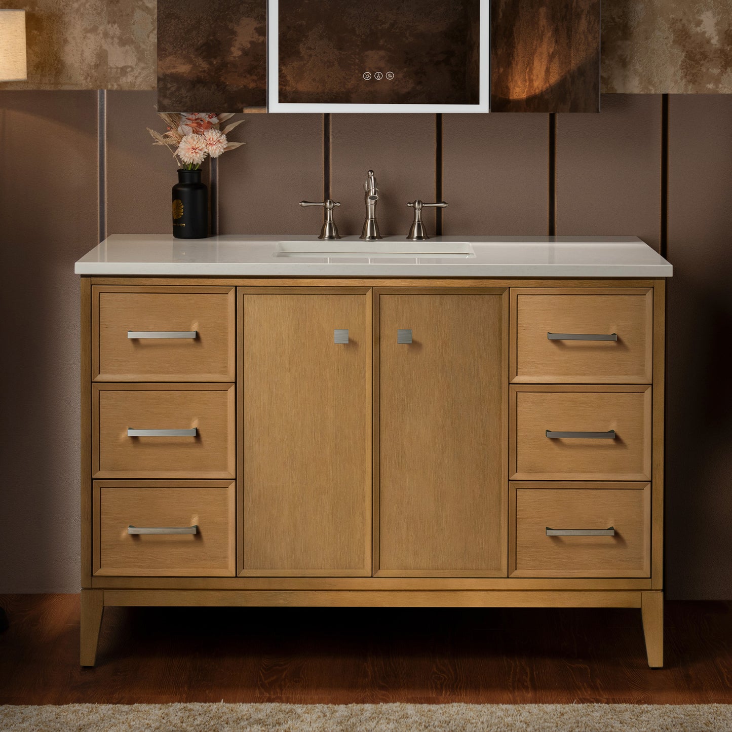 WOODBRIDGE 49" | Single Sink Bathroom Vanity | with Engineered Stone Top, Solid Wood Frame, Soft-Close Drawers
