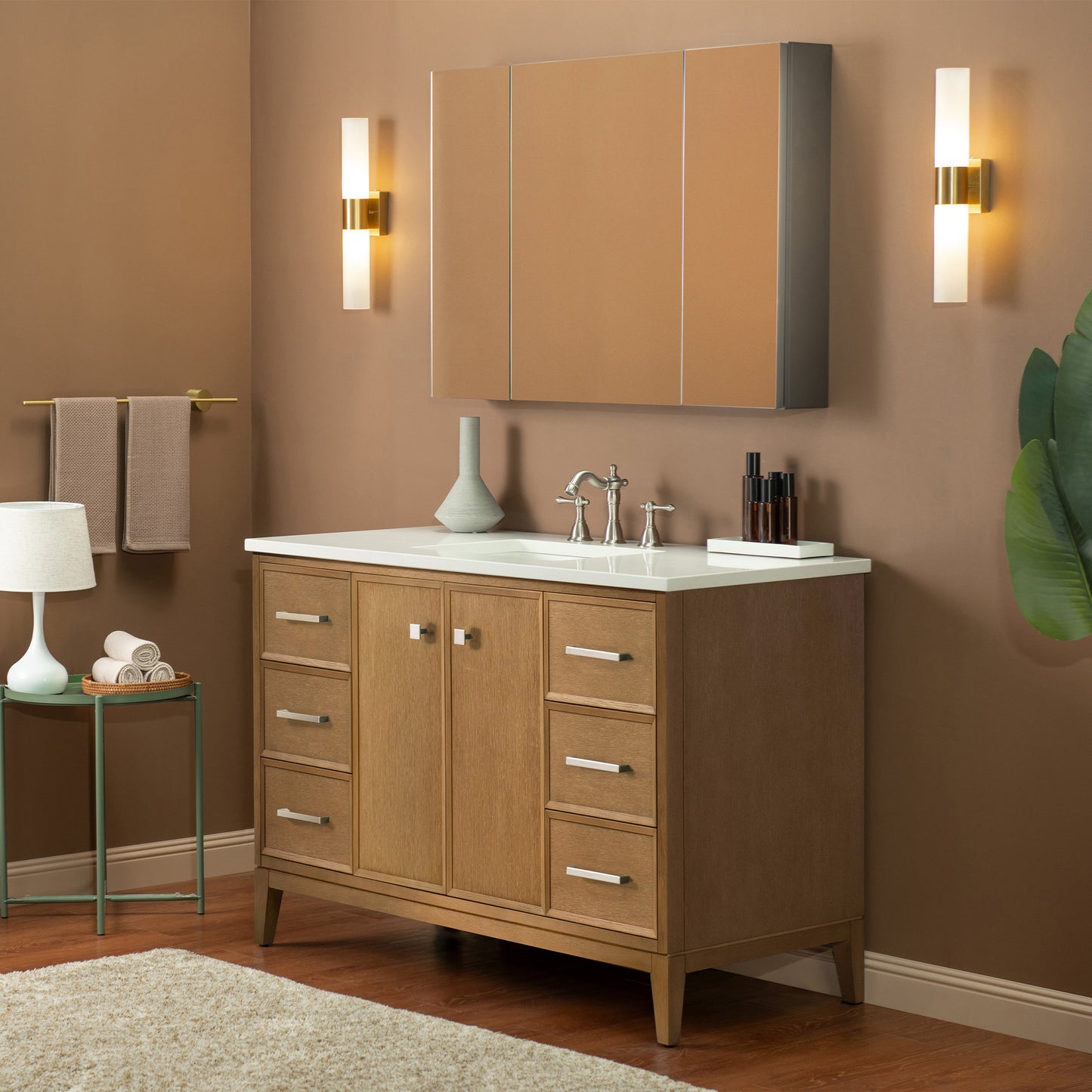 WOODBRIDGE 49" | Single Sink Bathroom Vanity | with Engineered Stone Top, Solid Wood Frame, Soft-Close Drawers