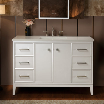 WOODBRIDGE 49" | Single Sink Bathroom Vanity | with Engineered Stone Top, Solid Wood Frame, Soft-Close Drawers