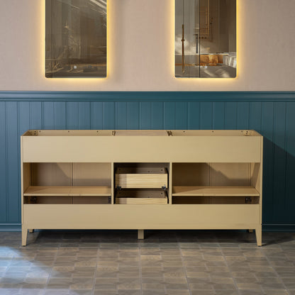 WOODBRIDGE 73" | Double Sink Bathroom Vanity | with Engineered Stone Top, Solid Wood Frame, Soft-Close Drawers