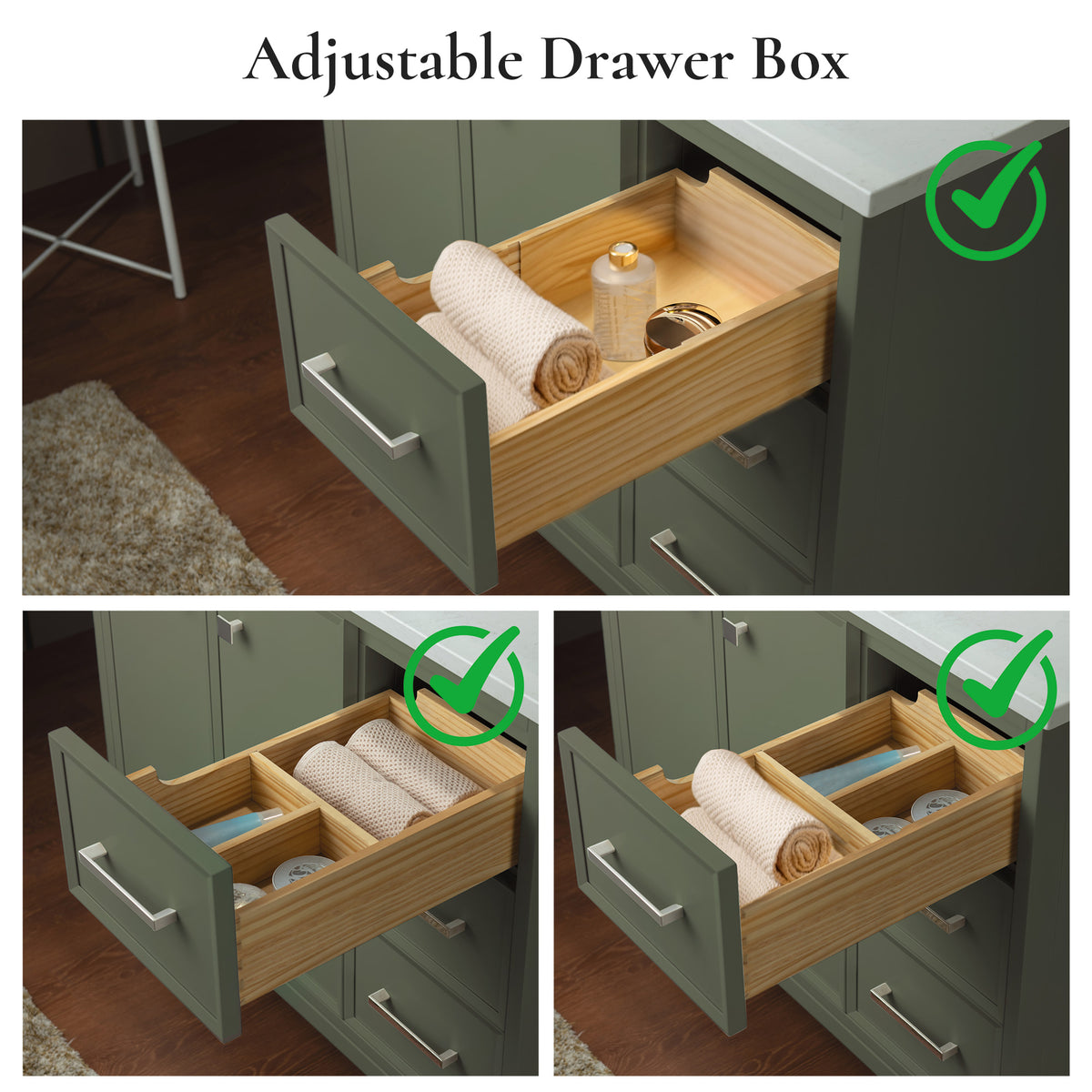 WOODBRIDGE 37" | Single Sink Bathroom Vanity | Engineered Stone Top, Solid Wood Frame, Soft-Close Drawers