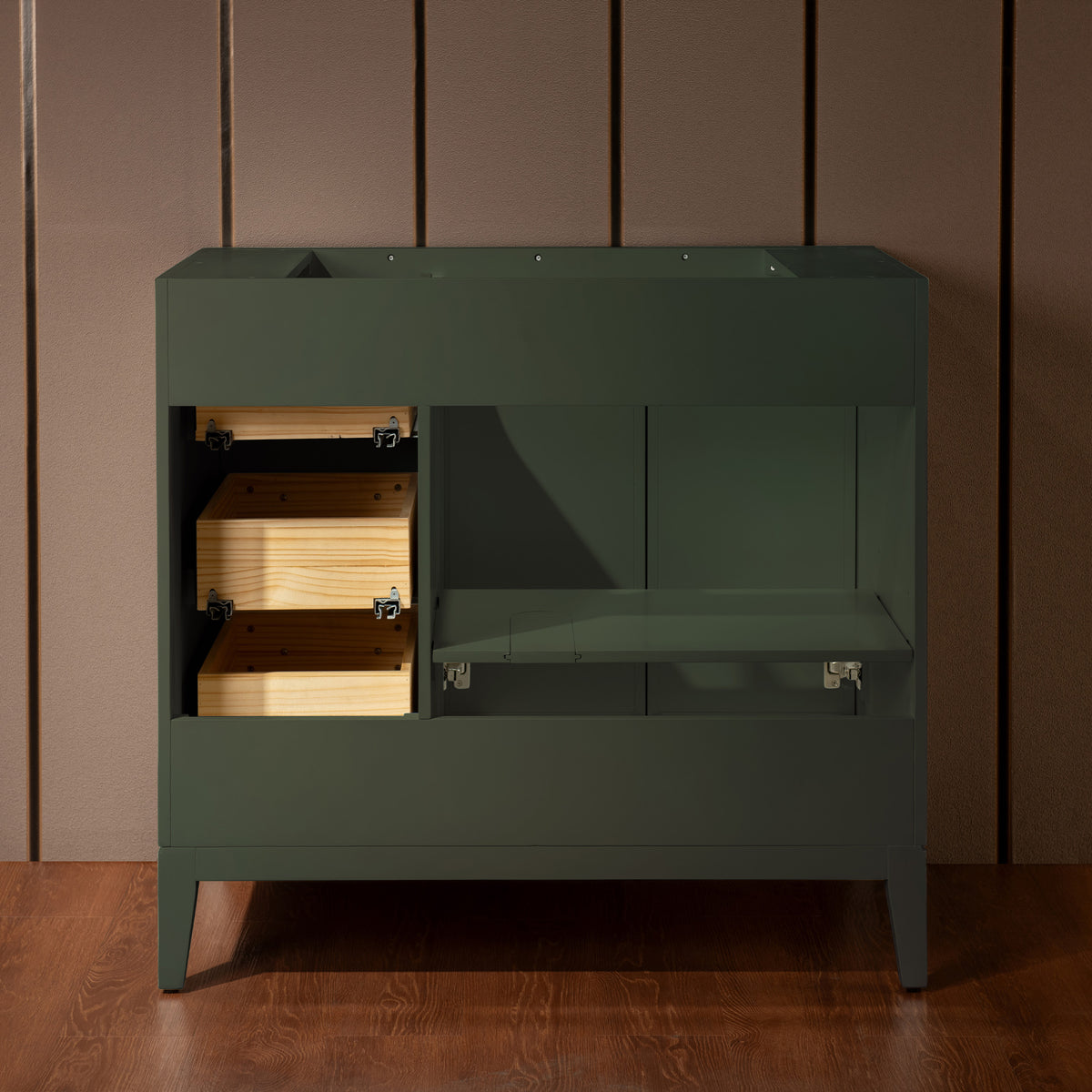 WOODBRIDGE 37" | Single Sink Bathroom Vanity | Engineered Stone Top, Solid Wood Frame, Soft-Close Drawers