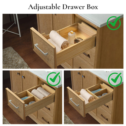 WOODBRIDGE 37" | Single Sink Bathroom Vanity | Engineered Stone Top, Solid Wood Frame, Soft-Close Drawers