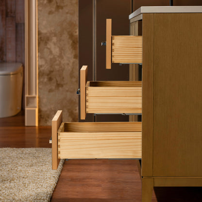 WOODBRIDGE 37" | Single Sink Bathroom Vanity | Engineered Stone Top, Solid Wood Frame, Soft-Close Drawers