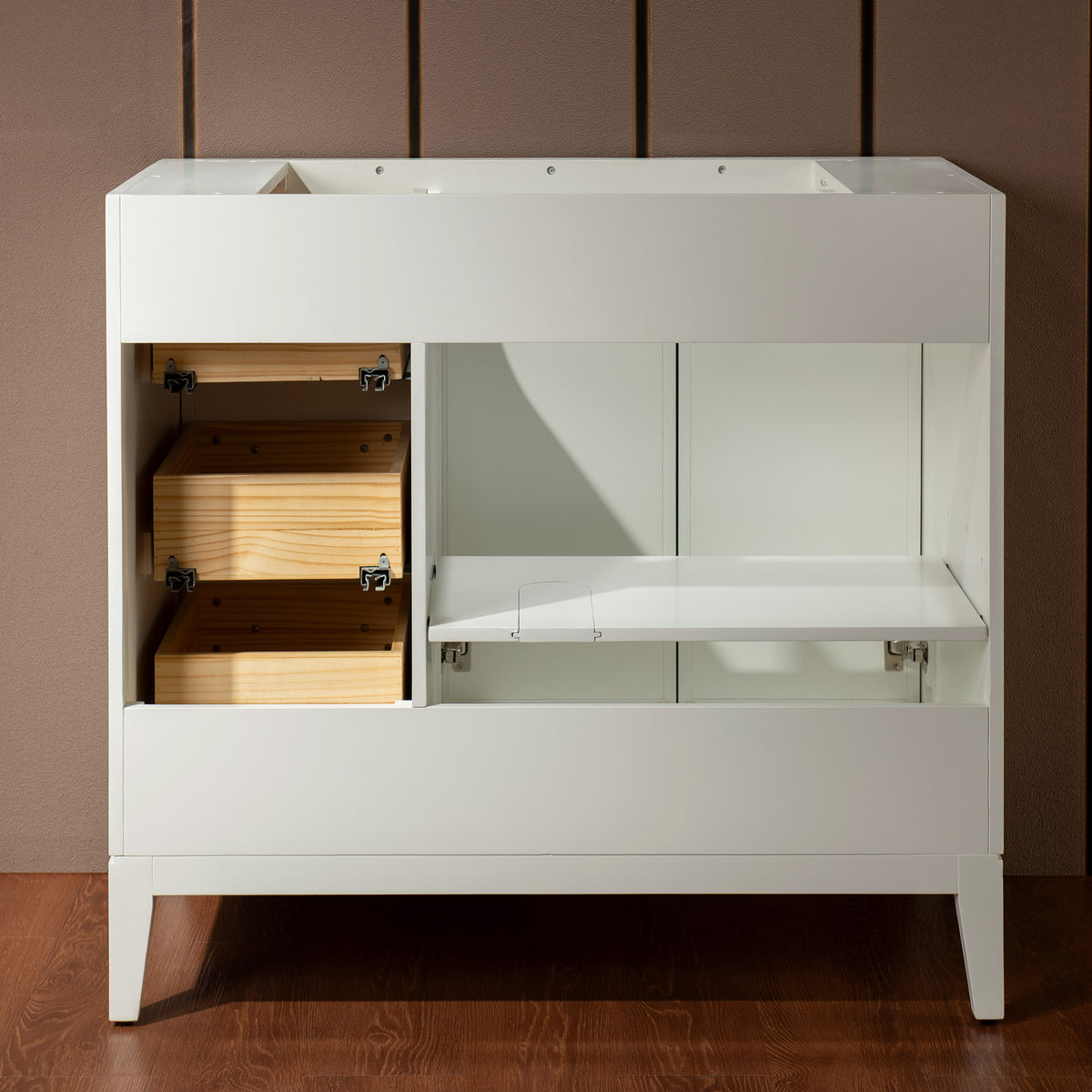 WOODBRIDGE 37" | Single Sink Bathroom Vanity | Engineered Stone Top, Solid Wood Frame, Soft-Close Drawers