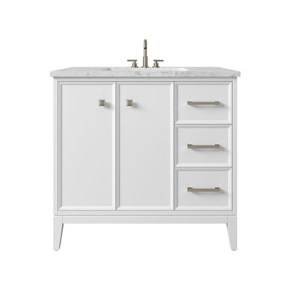 WOODBRIDGE 37" | Single Sink Bathroom Vanity | Engineered Stone Top, Solid Wood Frame, Soft-Close Drawers