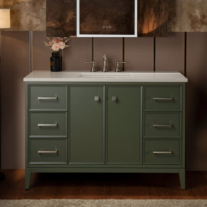 WOODBRIDGE 49" | Single Sink Bathroom Vanity | with Engineered Stone Top, Solid Wood Frame, Soft-Close Drawers