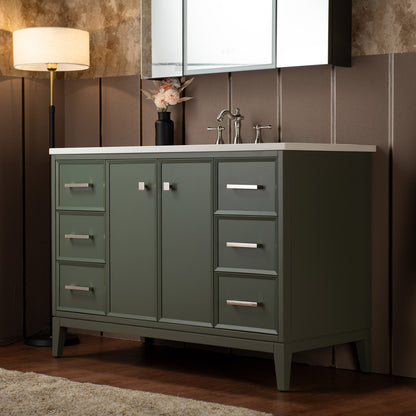 WOODBRIDGE 49" | Single Sink Bathroom Vanity | with Engineered Stone Top, Solid Wood Frame, Soft-Close Drawers