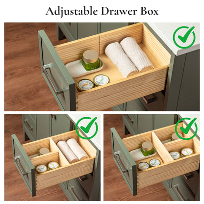 WOODBRIDGE 49" | Single Sink Bathroom Vanity | with Engineered Stone Top, Solid Wood Frame, Soft-Close Drawers