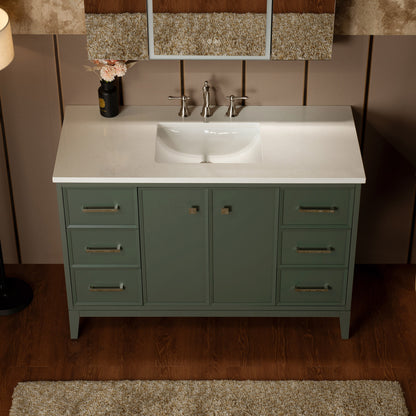 WOODBRIDGE 49" | Single Sink Bathroom Vanity | with Engineered Stone Top, Solid Wood Frame, Soft-Close Drawers