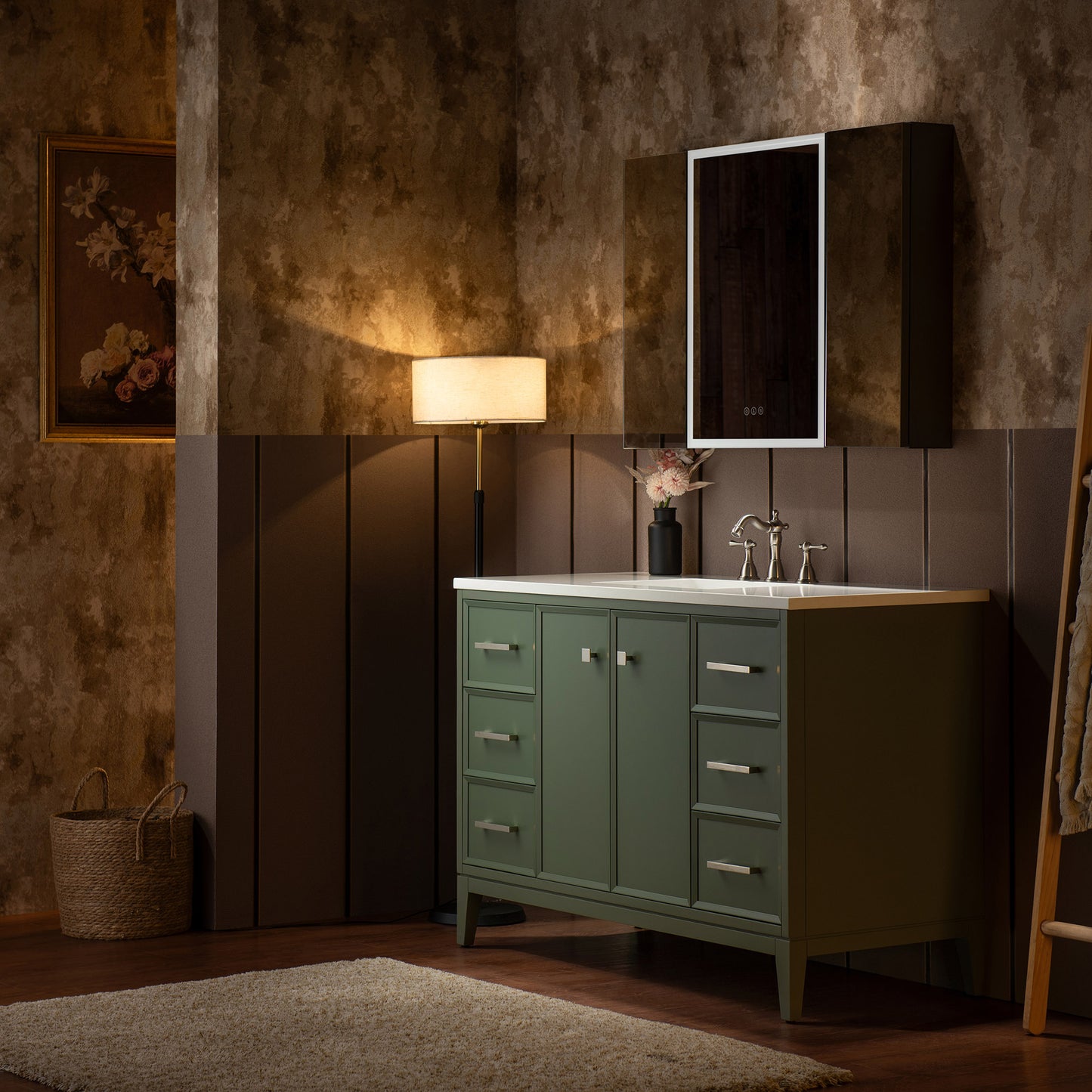 WOODBRIDGE 49" | Single Sink Bathroom Vanity | with Engineered Stone Top, Solid Wood Frame, Soft-Close Drawers