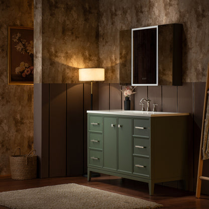 WOODBRIDGE 49" | Single Sink Bathroom Vanity | with Engineered Stone Top, Solid Wood Frame, Soft-Close Drawers