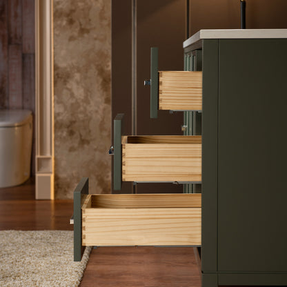 WOODBRIDGE 49" | Single Sink Bathroom Vanity | with Engineered Stone Top, Solid Wood Frame, Soft-Close Drawers