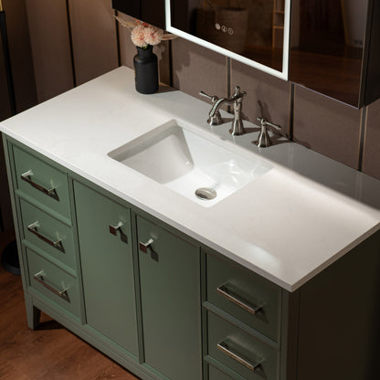 WOODBRIDGE 49" | Single Sink Bathroom Vanity | with Engineered Stone Top, Solid Wood Frame, Soft-Close Drawers