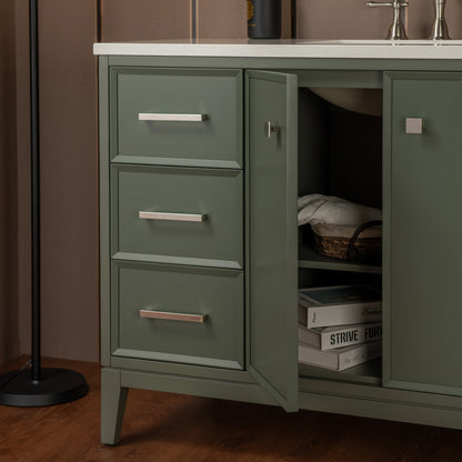WOODBRIDGE 49" | Single Sink Bathroom Vanity | with Engineered Stone Top, Solid Wood Frame, Soft-Close Drawers