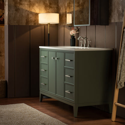 WOODBRIDGE 49" | Single Sink Bathroom Vanity | with Engineered Stone Top, Solid Wood Frame, Soft-Close Drawers