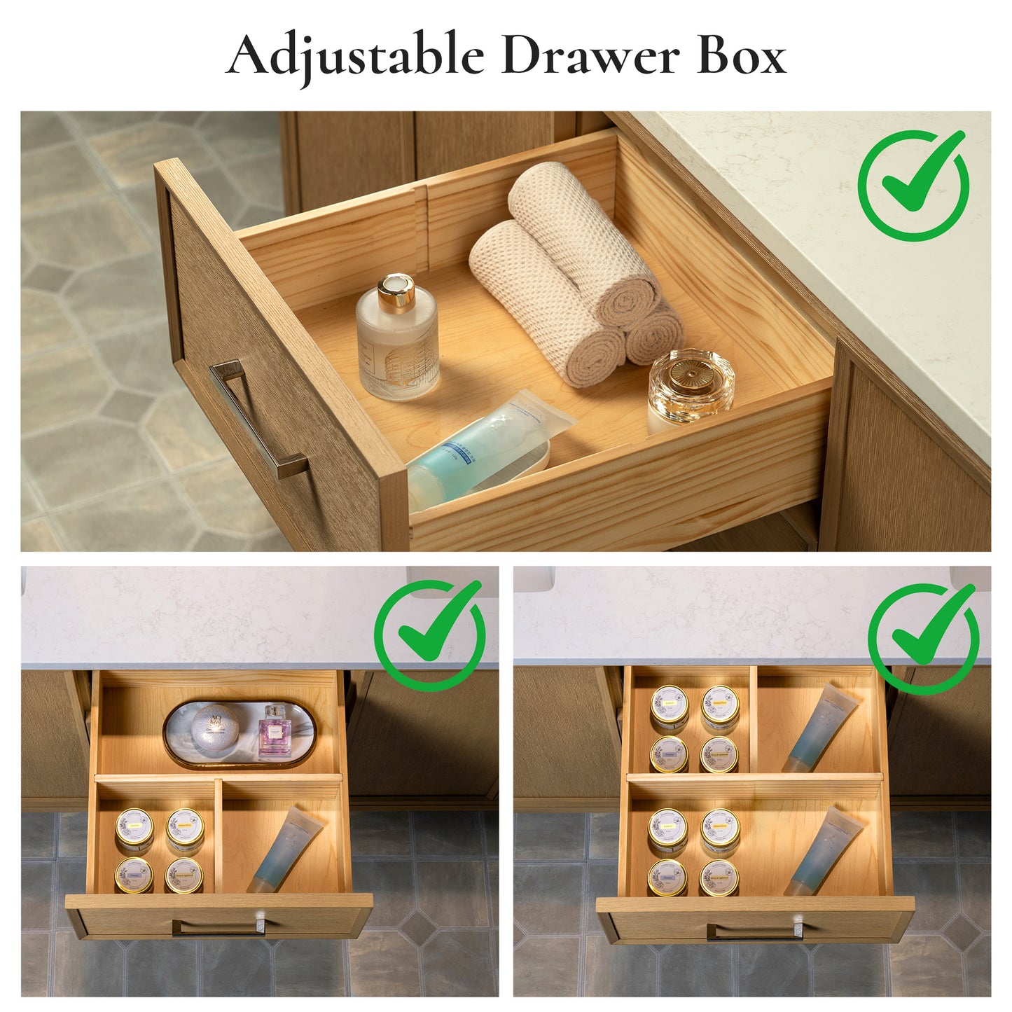 WOODBRIDGE 49" | Single Sink Bathroom Vanity | with Engineered Stone Top, Solid Wood Frame, Soft-Close Drawers