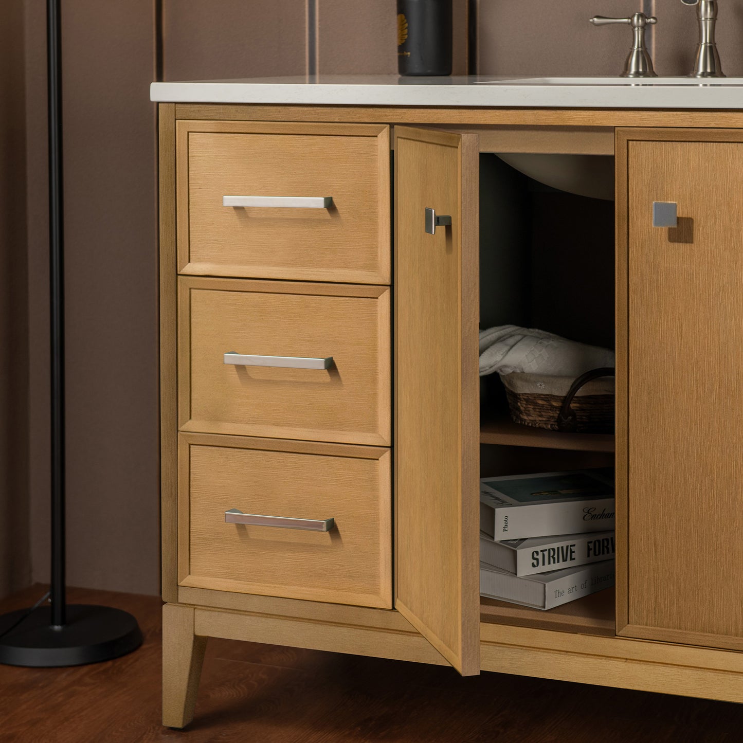 WOODBRIDGE 49" | Single Sink Bathroom Vanity | with Engineered Stone Top, Solid Wood Frame, Soft-Close Drawers