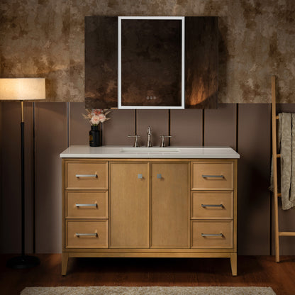 WOODBRIDGE 49" | Single Sink Bathroom Vanity | with Engineered Stone Top, Solid Wood Frame, Soft-Close Drawers