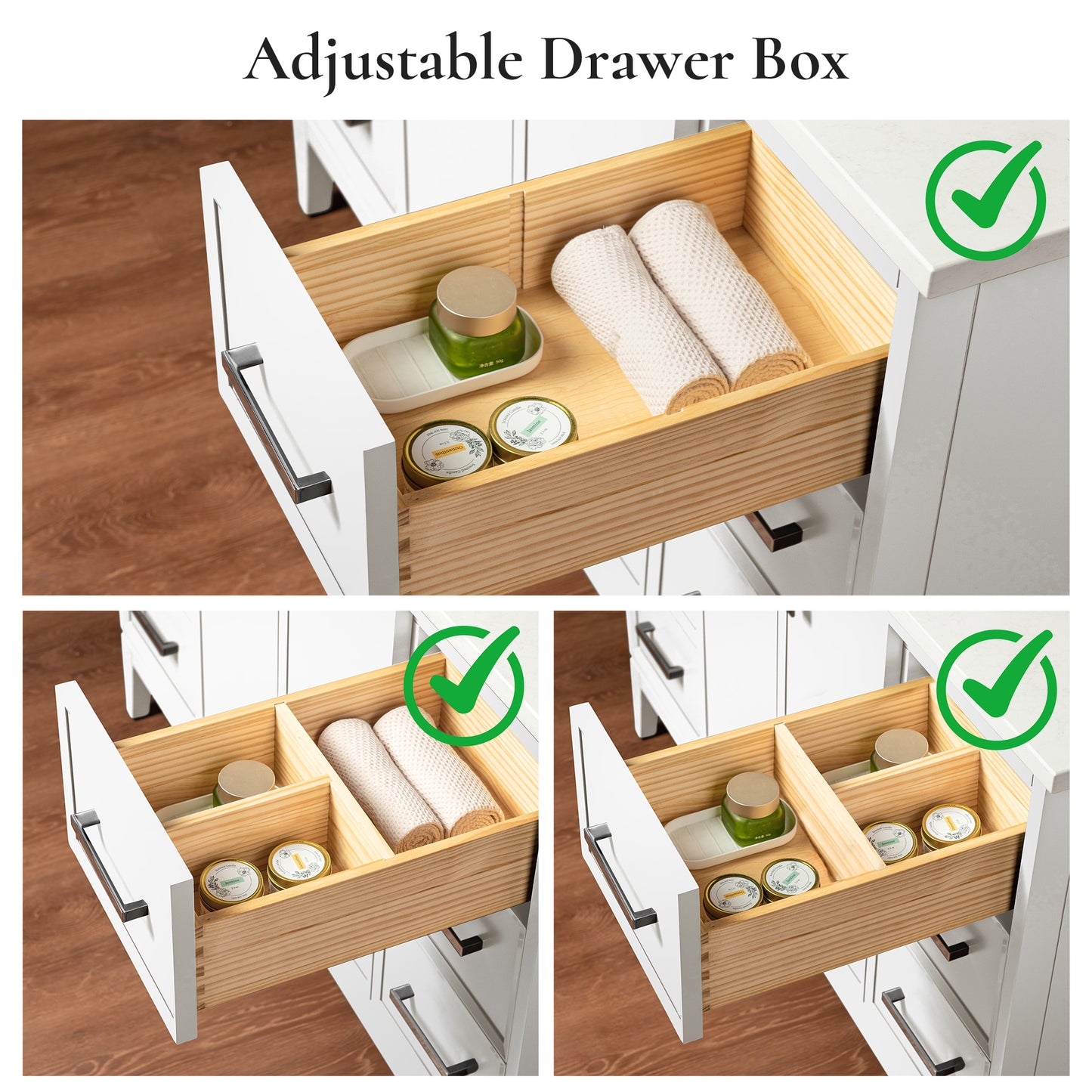 WOODBRIDGE 49" | Single Sink Bathroom Vanity | with Engineered Stone Top, Solid Wood Frame, Soft-Close Drawers