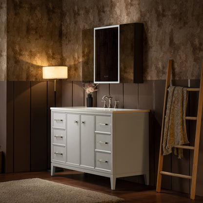 WOODBRIDGE 49" | Single Sink Bathroom Vanity | with Engineered Stone Top, Solid Wood Frame, Soft-Close Drawers