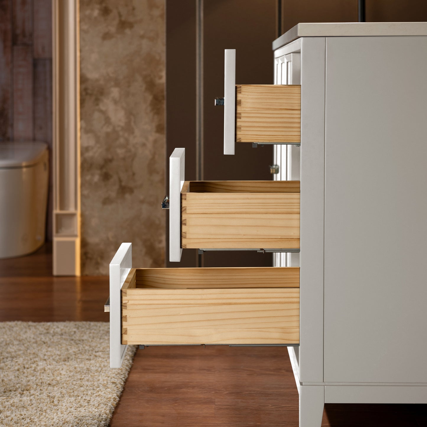 WOODBRIDGE 49" | Single Sink Bathroom Vanity | with Engineered Stone Top, Solid Wood Frame, Soft-Close Drawers