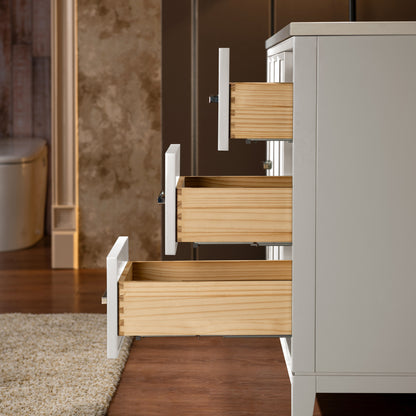 WOODBRIDGE 49" | Single Sink Bathroom Vanity | with Engineered Stone Top, Solid Wood Frame, Soft-Close Drawers
