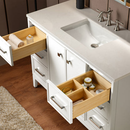 WOODBRIDGE 49" | Single Sink Bathroom Vanity | with Engineered Stone Top, Solid Wood Frame, Soft-Close Drawers