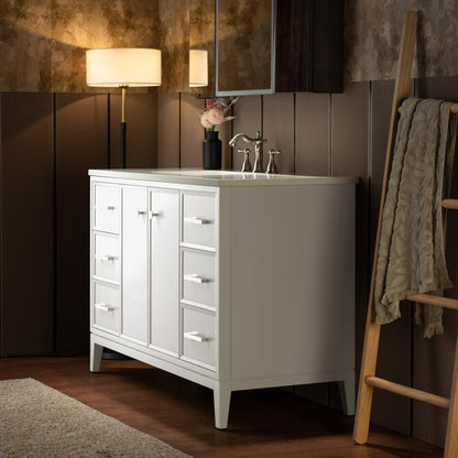 WOODBRIDGE 49" | Single Sink Bathroom Vanity | with Engineered Stone Top, Solid Wood Frame, Soft-Close Drawers