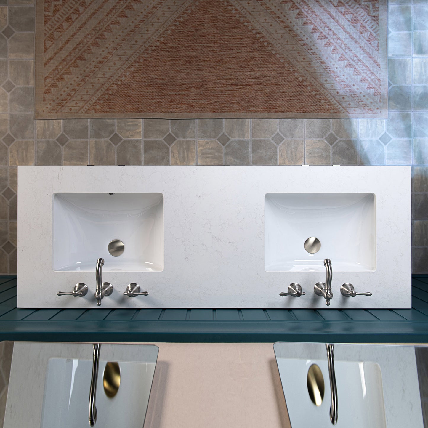 WOODBRIDGE 61" | Double Sink Bathroom Vanity | with Engineered Stone Top, Solid Wood Frame, Soft-Close Drawers