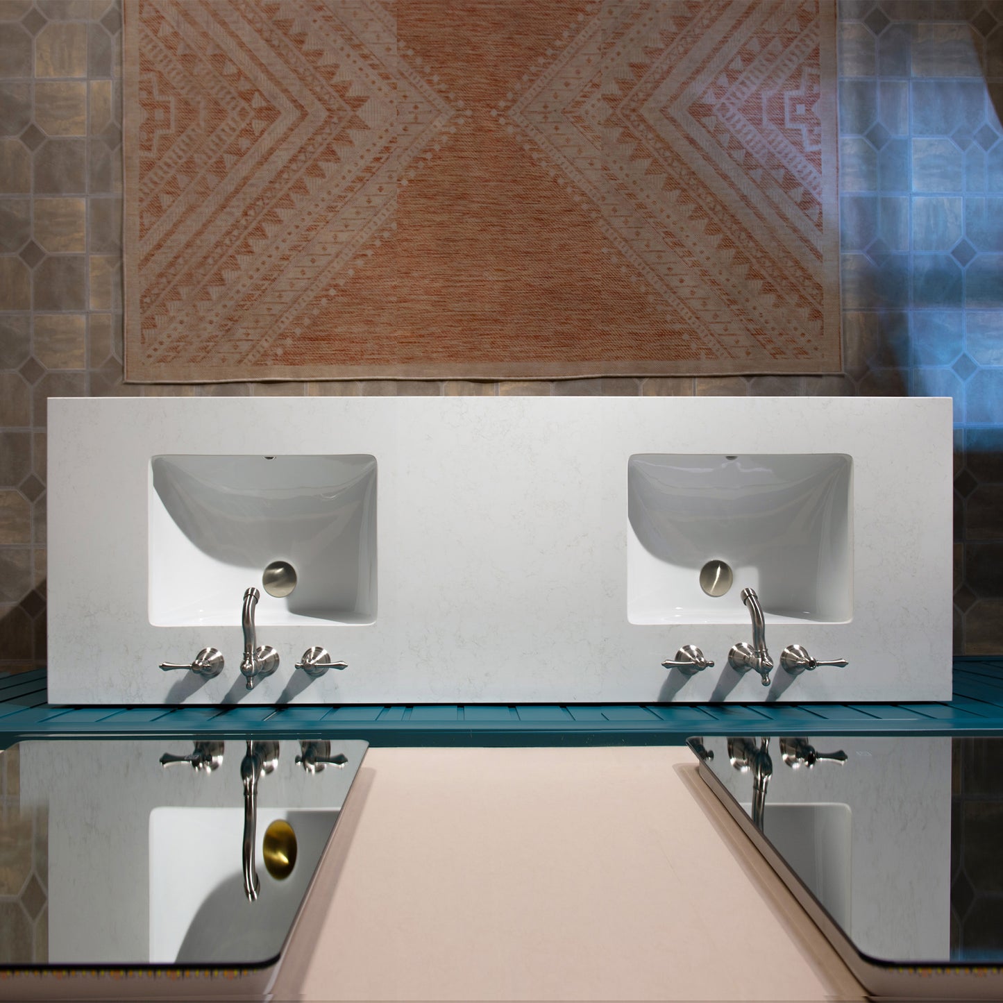 WOODBRIDGE 61" | Double Sink Bathroom Vanity | with Engineered Stone Top, Solid Wood Frame, Soft-Close Drawers