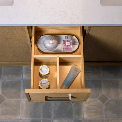 WOODBRIDGE 61" | Double Sink Bathroom Vanity | with Engineered Stone Top, Solid Wood Frame, Soft-Close Drawers