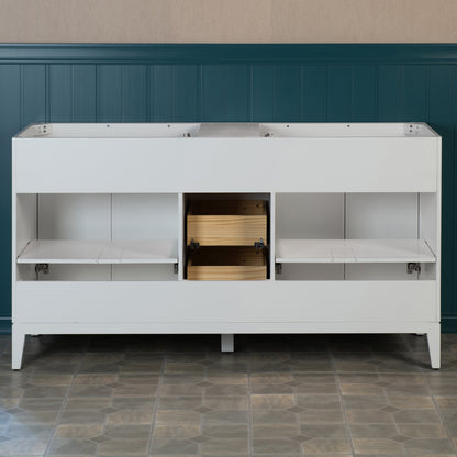 WOODBRIDGE 61" | Double Sink Bathroom Vanity | with Engineered Stone Top, Solid Wood Frame, Soft-Close Drawers