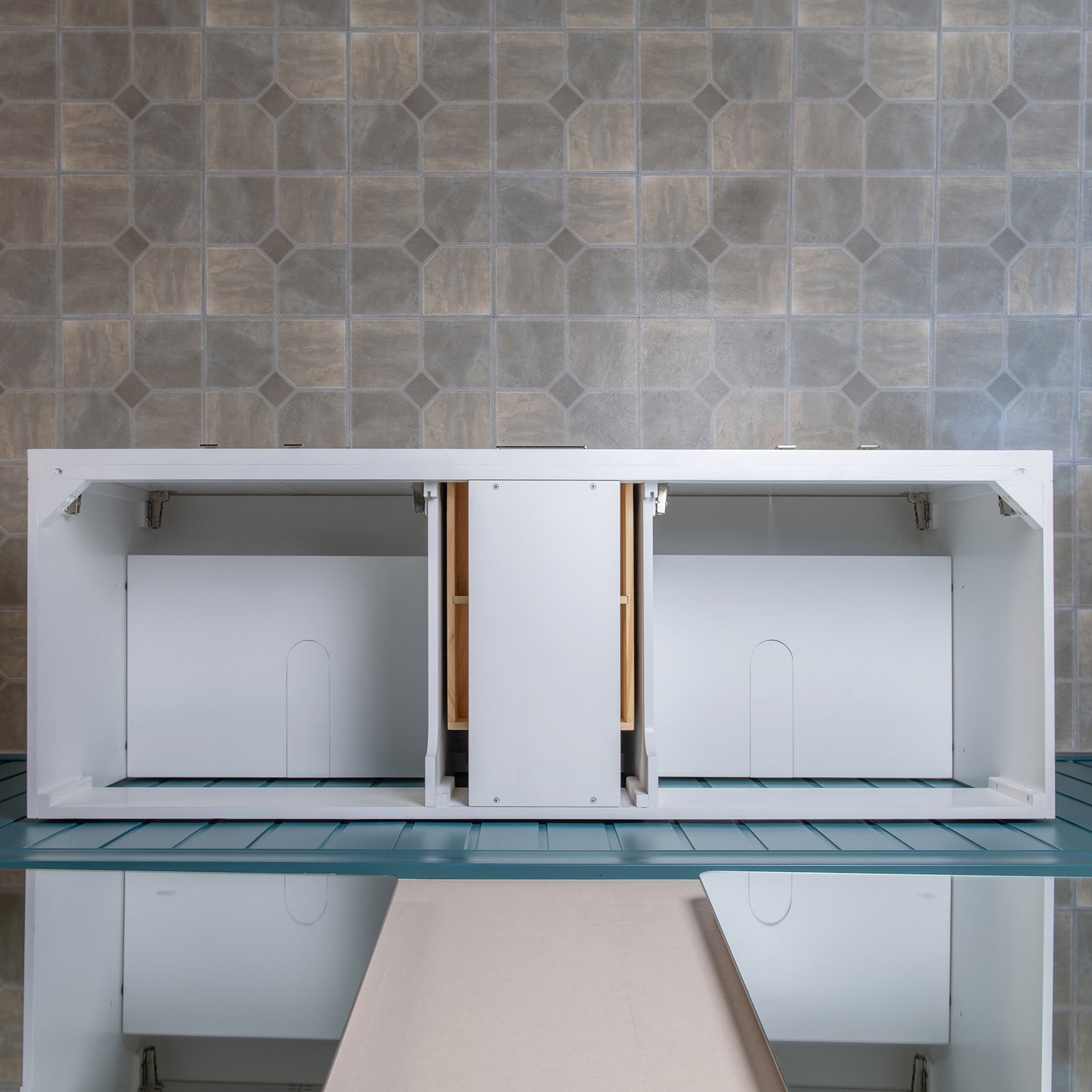 WOODBRIDGE 61" | Double Sink Bathroom Vanity | with Engineered Stone Top, Solid Wood Frame, Soft-Close Drawers