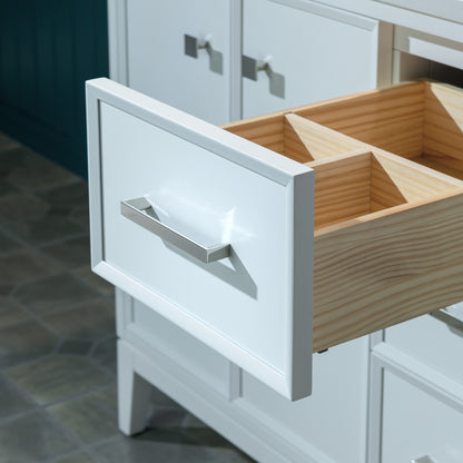 WOODBRIDGE 61" | Double Sink Bathroom Vanity | with Engineered Stone Top, Solid Wood Frame, Soft-Close Drawers